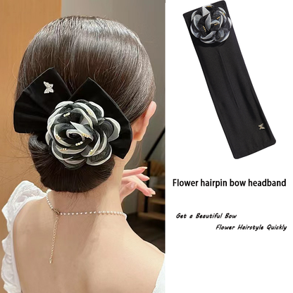 Flower Hairpin Bow Headband